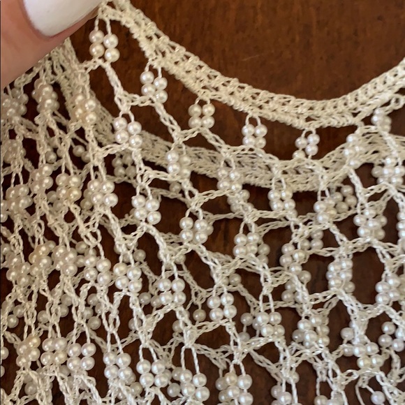 Beaded white tank top - Picture 3 of 3